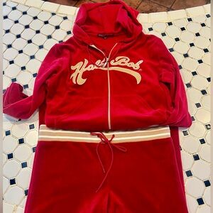 EUC Sz L VTG Hale Bob Red Velour Track Set